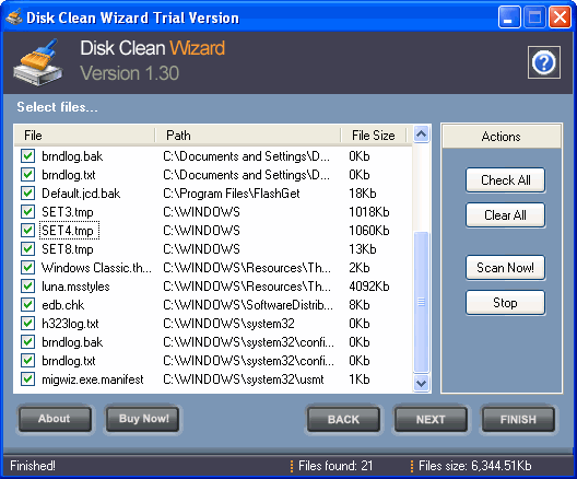 clean junk files - Disk Clean Wizard