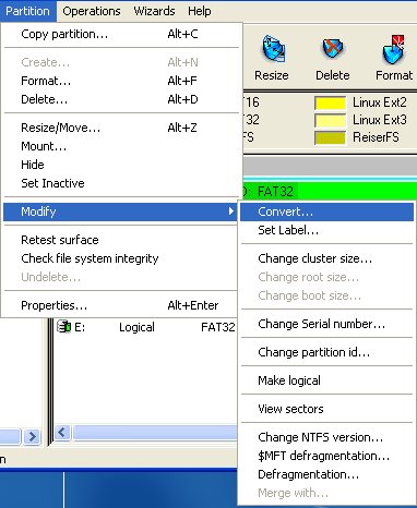 Partition option - Paragon Partition Manager