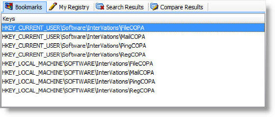 Main interface RegCOPA Registry Editor