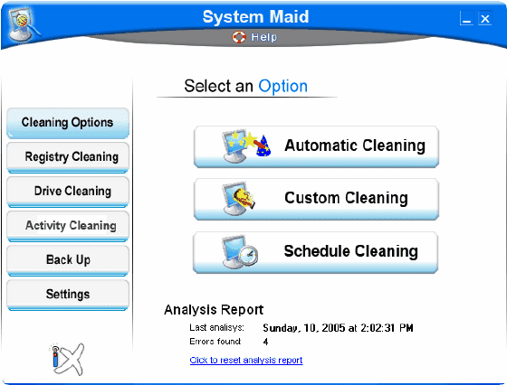 Cleaning options