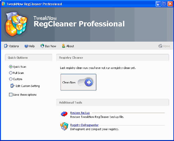 TweakNow RegCleaner Professional