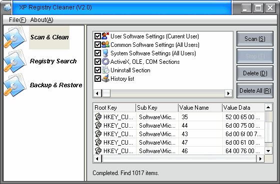 XP Registry Cleaner