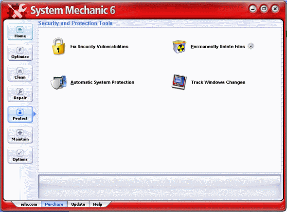 Security and Protection tools window
