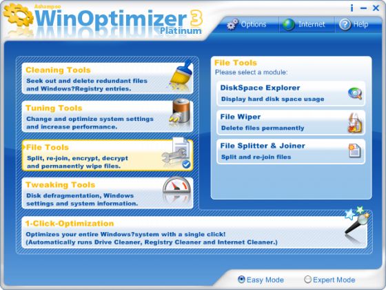 The Screenshot of Ashampoo WinOptimizer Platinum 3