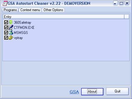 GSA Autostart Cleaner