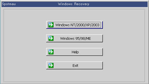 Windows Recovery of Spotmau PowerSuite 2007