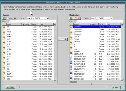 Data Transfer of Spotmau PowerSuite 2007