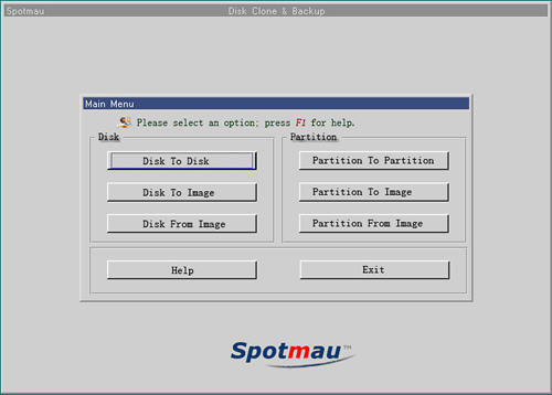 Disk Clone & Backup of Spotmau PowerSuite 2007