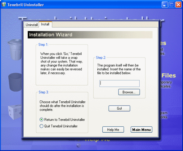 The window of install files.