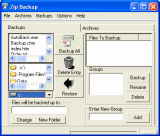 Main window of Zip Backup