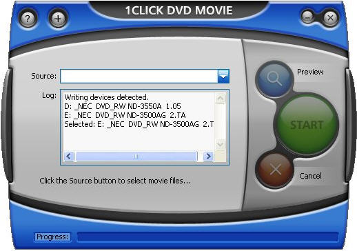 Main interface - 1CLICK DVD MOVIE