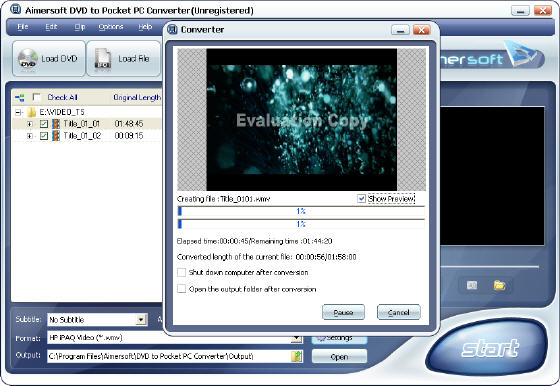 Converting DVD Movie to HP iPAQ Video (*wmv)