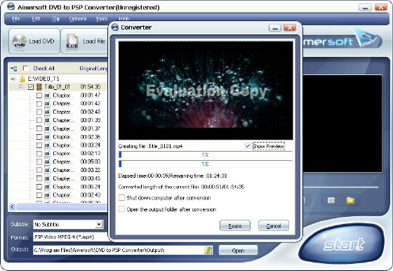 Converting DVD Movie to PSP Video MPEG-4