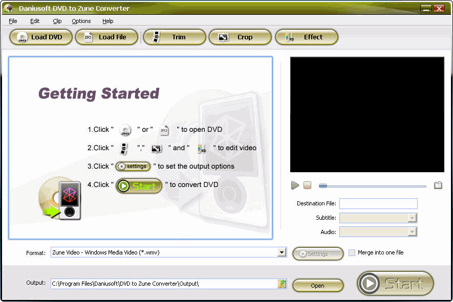 Daniusoft DVD to Zune Converter