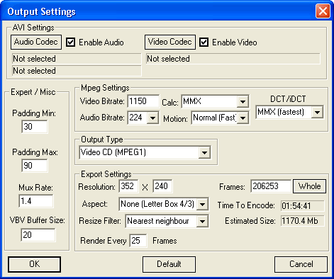 Output Setting of DVD Ripper