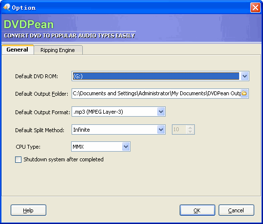 select audio format to continue ripping
