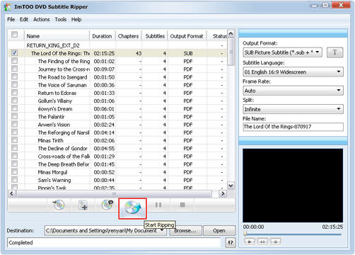 rip subtitles from DVD-Video disc, rip subtitle from VOB/SUB files