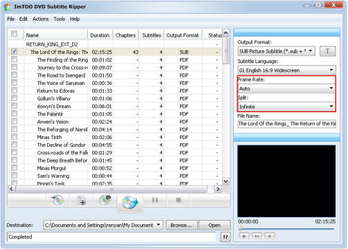 rip subtitles from DVD-Video disc, rip subtitle from VOB/SUB files