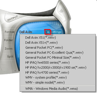 iSofter DVD to PPC Converter  - Output settings