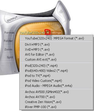 iSofter DVD to YouTube Converter  - Output settings