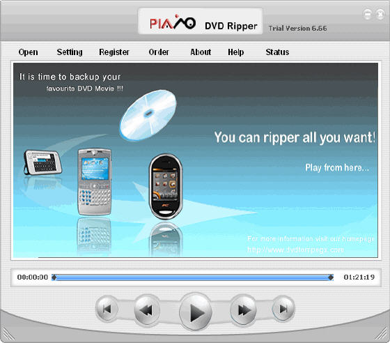 main window of Plato DVD Ripper