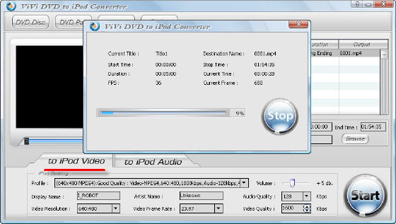 ViVi DVD to iPod Converter - Converting DVD to iPod video