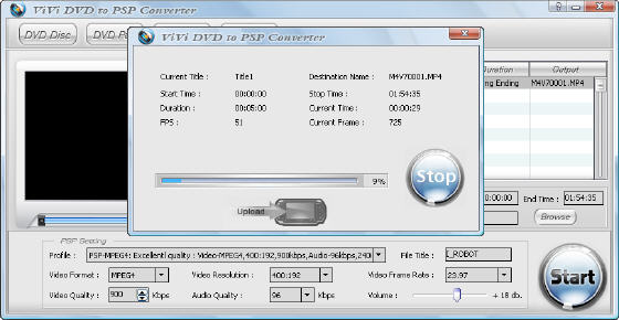 ViVi DVD to PSP Converter - Converting DVD to PSP MPEG4