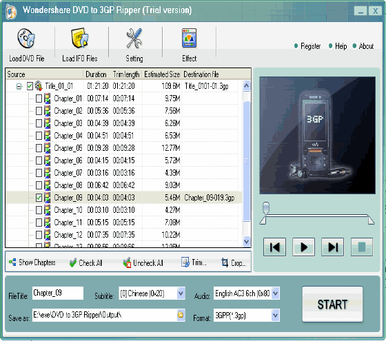 Wondershare DVD to 3GP Ripper