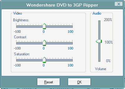  effect window of Wondershare DVD to 3GP Ripper