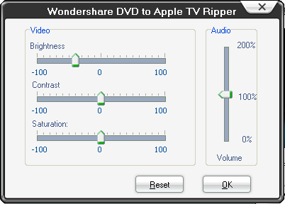 Effect Settings - Wondershare DVD to Apple TV Ripper