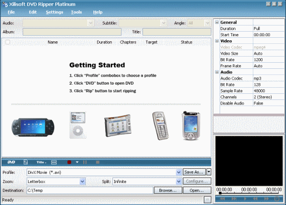 Screenshots of Xilisoft DVD Ripper Platinum