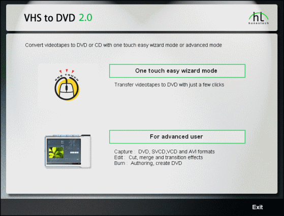 HT VHS to DVD - Main interface