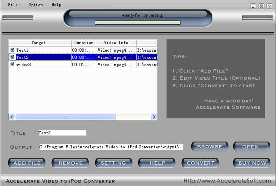 Accelerate Video to iPod Converter


