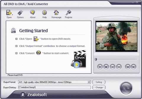 All DVD to DivX/Xvid Converter - screenshot