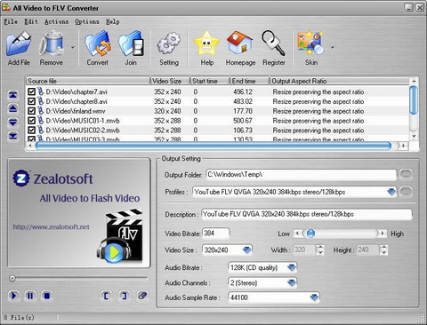 All Video to FLV Converter - screenshot