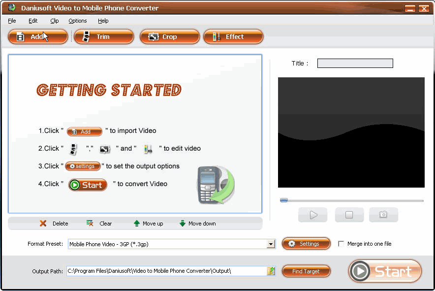 Daniusoft Video to Mobile Phone Converter