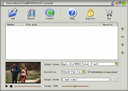 Easy Video to iPod/MP4/PSP/3GP Converter - screenshot