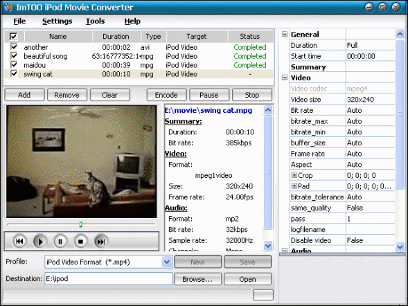 convert video, extract audio - iPod Movie Converte