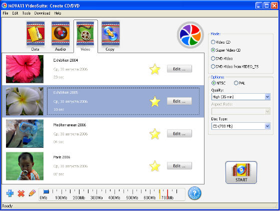 MOVAVI VideoSuite - Create CD/DVD