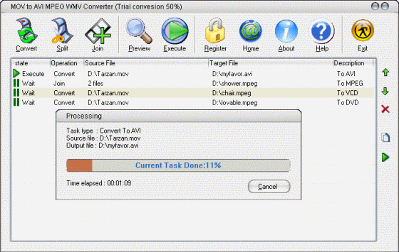 MOV to AVI MPEG WMV Converter