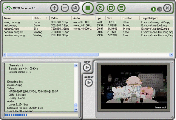 convert or encode video - HT MPEG Encoder