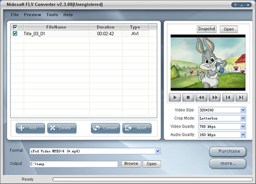Nidesoft FLV Converter - screenshot