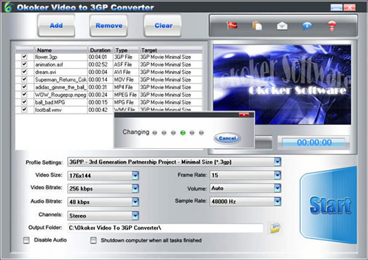 Okoker Video To 3GP Converter