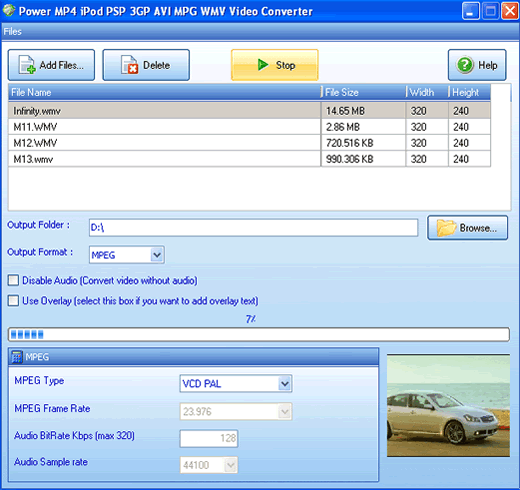 Power MP4 iPod PSP 3GP AVI MPG WMV Video Converter