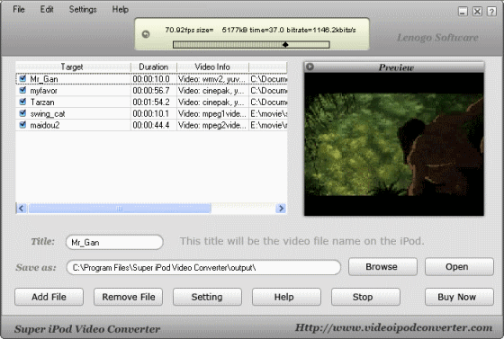 convert video to MP4 - Super iPod Video Converter