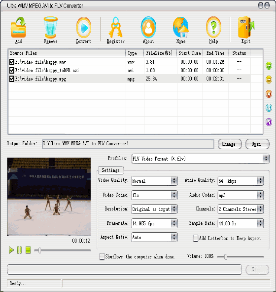 Ultra WMV MPEG AVI to FLV Converter