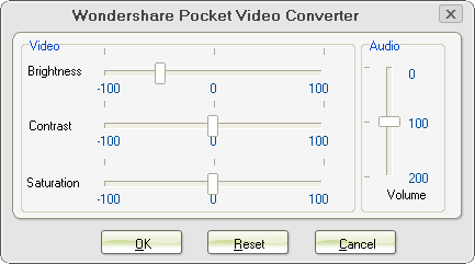 Effect Window of Wondershare Pocket Video Converter