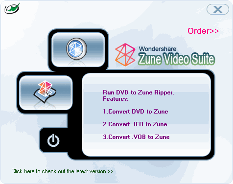 The main window of Wondershare Zune Video Suite 