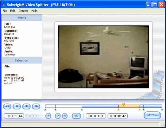 The Screenshot of SolveigMM Video Splitter