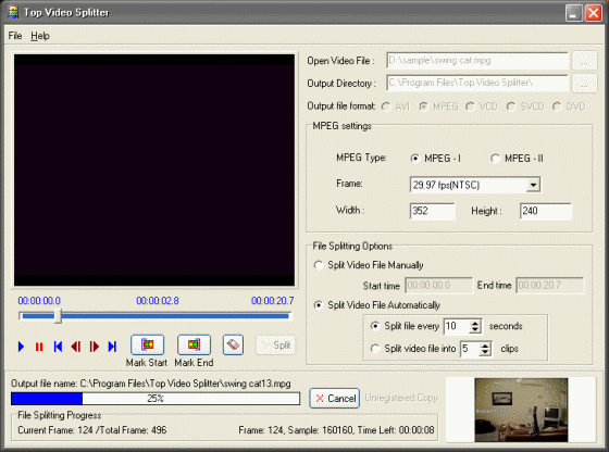 The Screenshot of Top Video Splitter